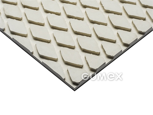 Gummi MD CENTAUR WHITE STAR, 8mm, Breite 2000mm, FDA, 55°ShA, NR/CR, Diamantmuster, -30°C/+70°C,weiß, 